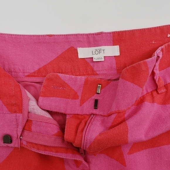 ANN Taylor Loft Geometric Print Pink Shorts, Size 10 - Picture 6 of 6